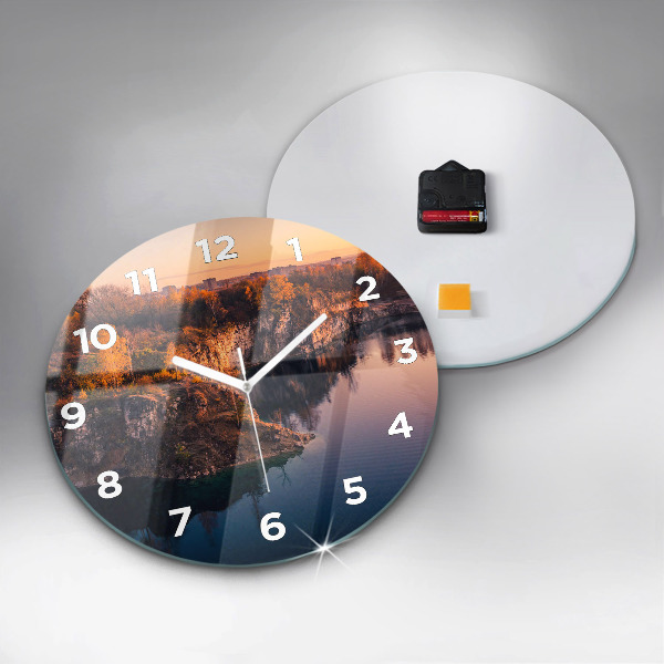 Zegar okrągły z nadrukiem Kraków jezioro Zakrzówek