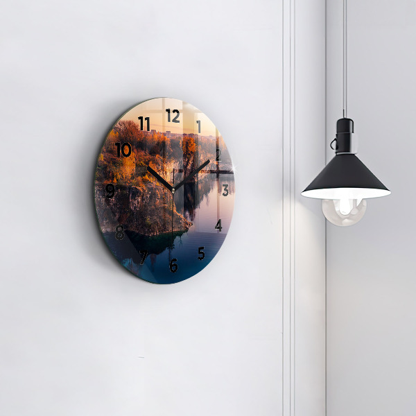 Zegar okrągły z nadrukiem Kraków jezioro Zakrzówek