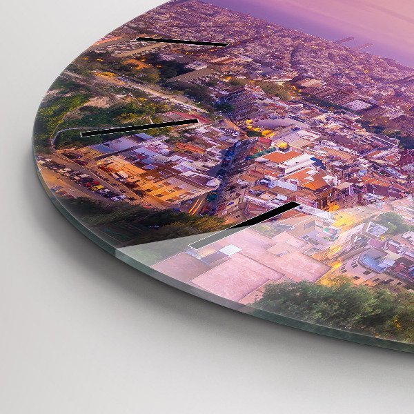 Zegar szklany okrągły Barcelona Bunkers El Carmel