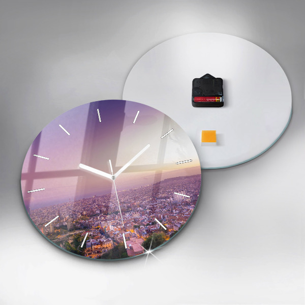 Zegar szklany okrągły Barcelona Bunkers El Carmel