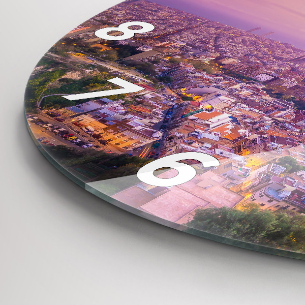 Zegar szklany okrągły Barcelona Bunkers El Carmel