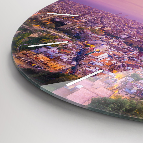 Zegar szklany okrągły Barcelona Bunkers El Carmel