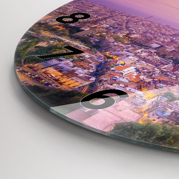 Zegar szklany okrągły Barcelona Bunkers El Carmel