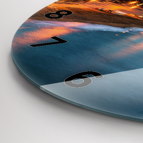 Zegar ścienny okrągły Plaża w Barcelonie