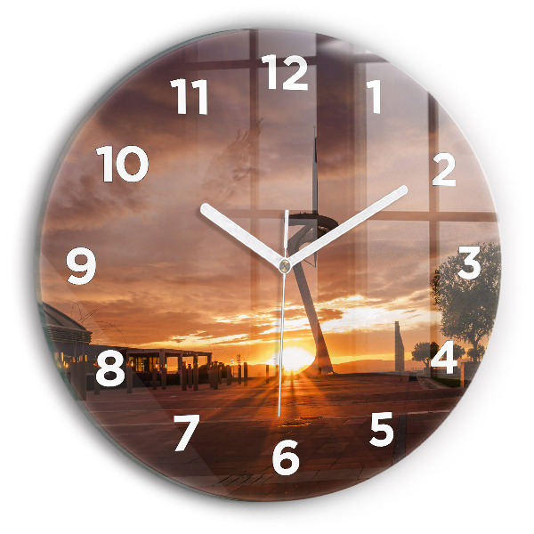 Zegar szklany okrągły Barcelona Park Olimpijski