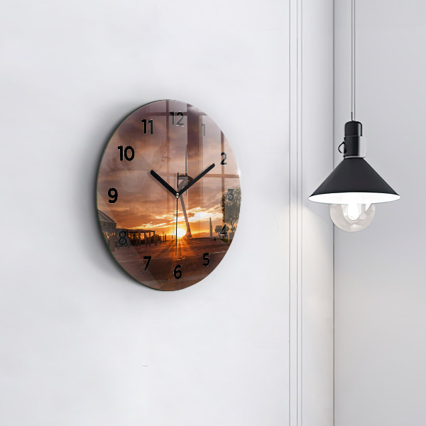 Zegar szklany okrągły Barcelona Park Olimpijski