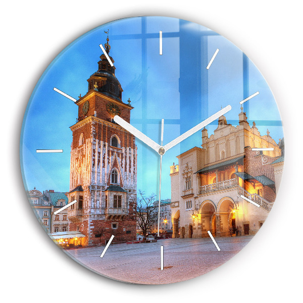 Zegar ścienny okrągły Rynek Główny w Krakowie