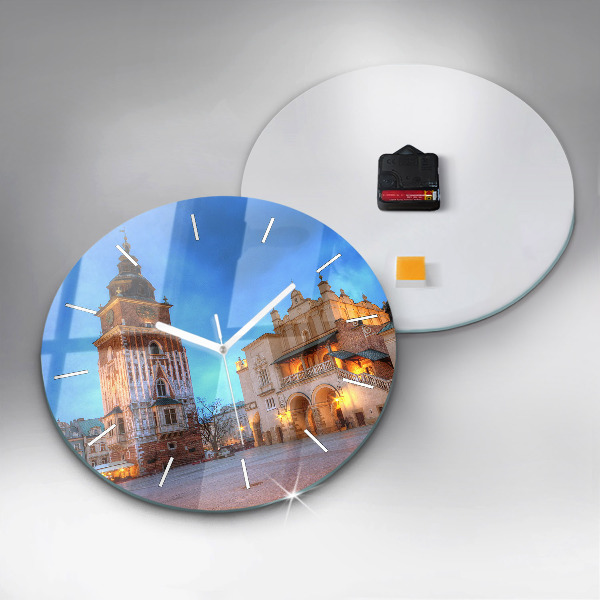Zegar ścienny okrągły Rynek Główny w Krakowie