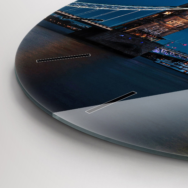 Zegar okrągły z nadrukiem Tower Bridge Londyn nocą