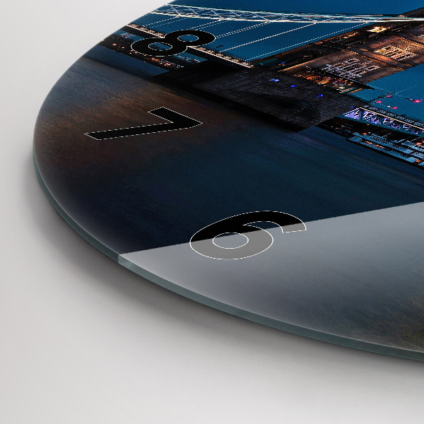 Zegar okrągły z nadrukiem Tower Bridge Londyn nocą