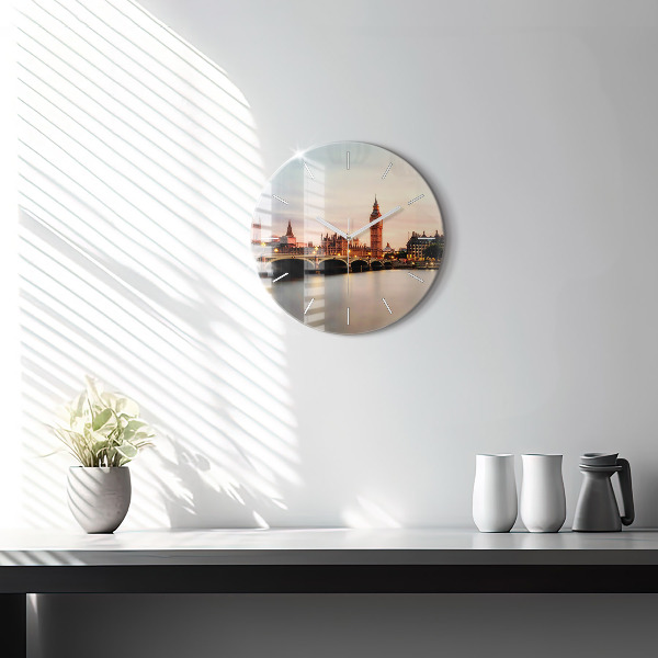 Zegar okrągły z nadrukiem Big Ben panorama Londynu