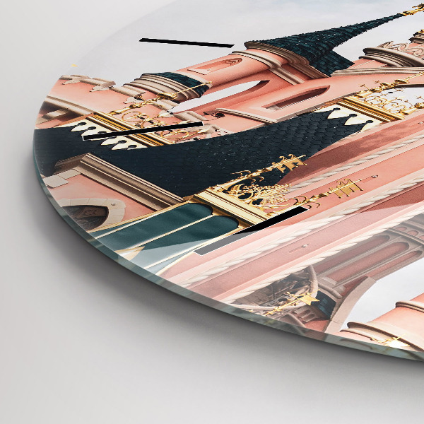 Zegar okrągły z nadrukiem Zamek Disneyland w Paryżu