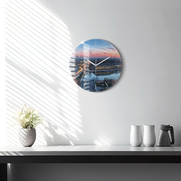 Zegar ścienny okrągły Wrocław z drona