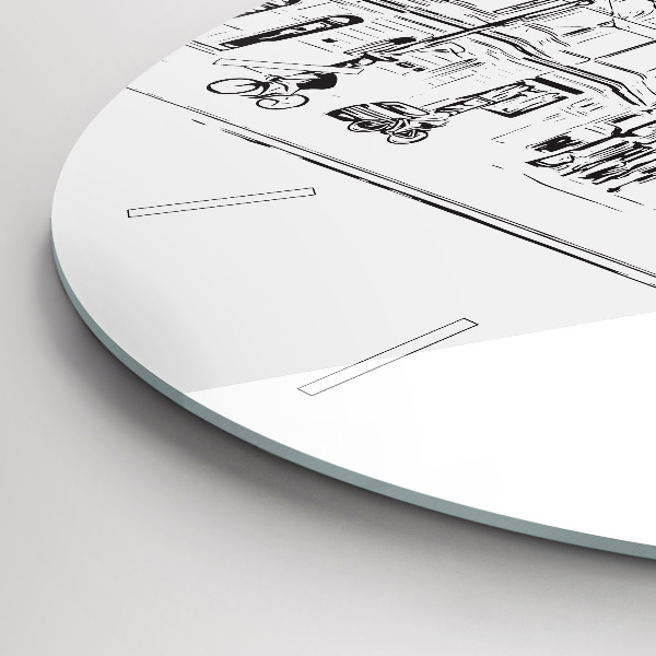 Zegar szklany okrągły Ilustracja miasta Poznań