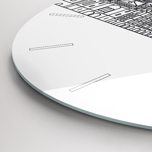 Zegar ścienny okrągły Łódź architektura panorama