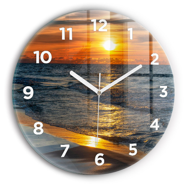Zegar szklany okrągły Władysławowo Morze Bałtyckie
