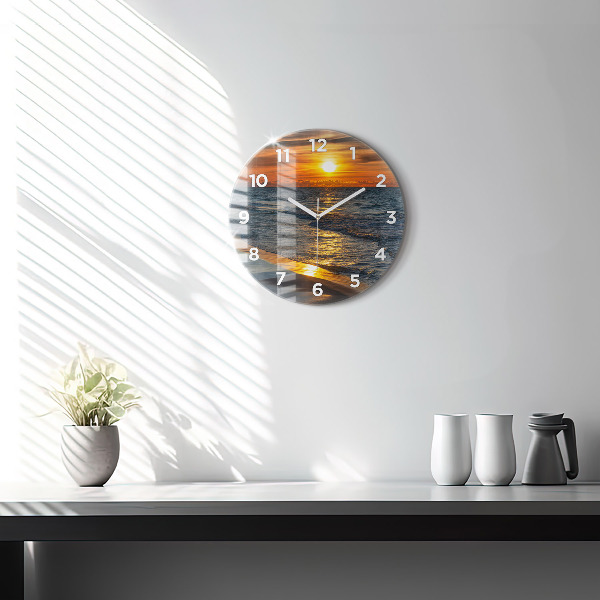 Zegar szklany okrągły Władysławowo Morze Bałtyckie