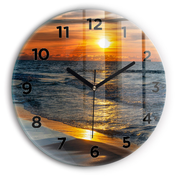 Zegar szklany okrągły Władysławowo Morze Bałtyckie