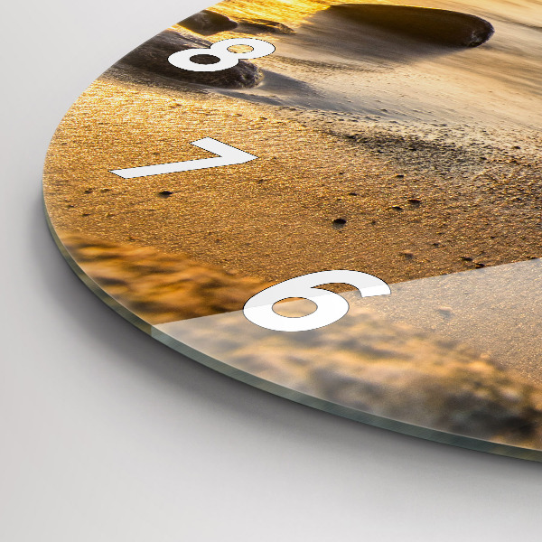 Zegar okrągły Wschód słońca Morze Bałtyckie