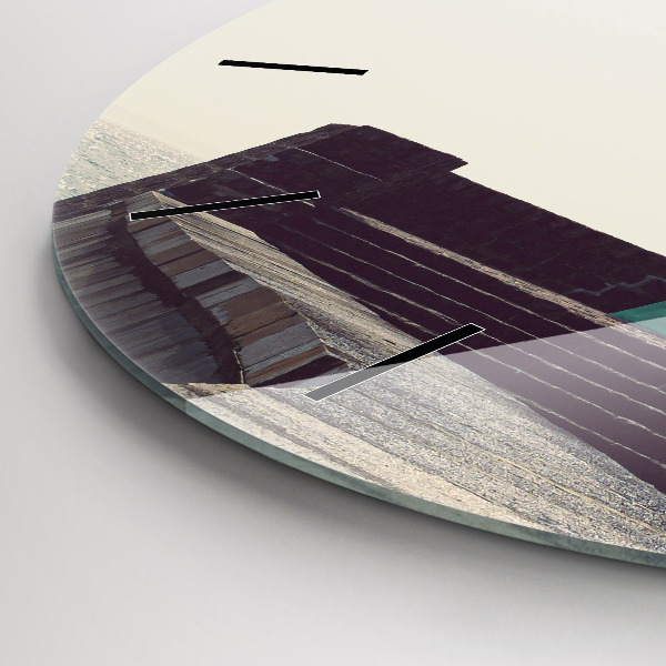 Zegar okrągły z nadrukiem Latarnia morska i morze