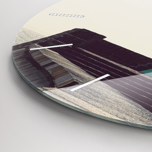 Zegar okrągły z nadrukiem Latarnia morska i morze