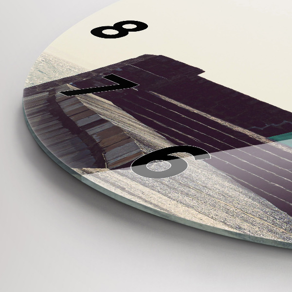 Zegar okrągły z nadrukiem Latarnia morska i morze