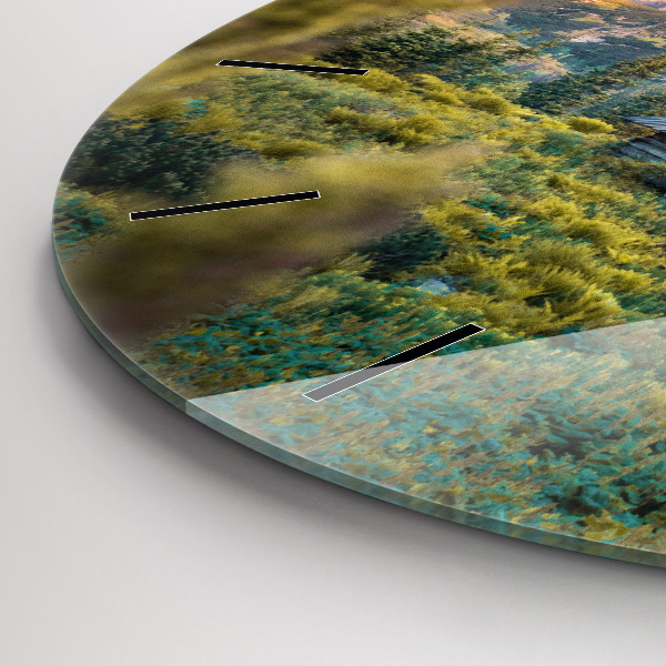 Zegar okrągły z nadrukiem Domek w Tatrach