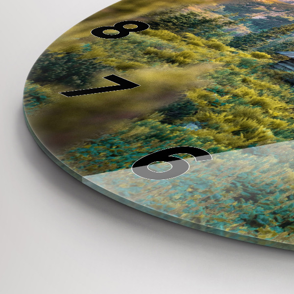 Zegar okrągły z nadrukiem Domek w Tatrach