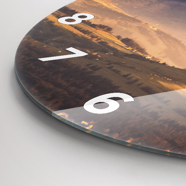 Zegar okrągły z nadrukiem Zimowy pejzaż gór Tatr