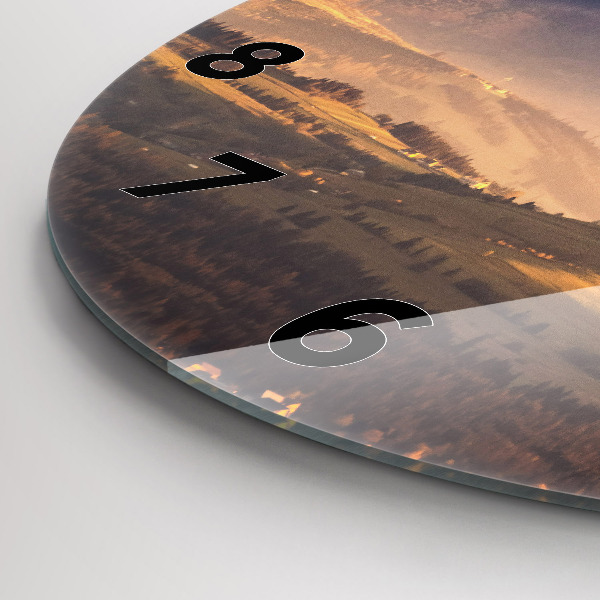 Zegar okrągły z nadrukiem Zimowy pejzaż gór Tatr