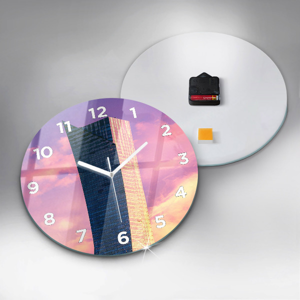 Zegar okrągły z nadrukiem Drapacz chmur w Warszawie