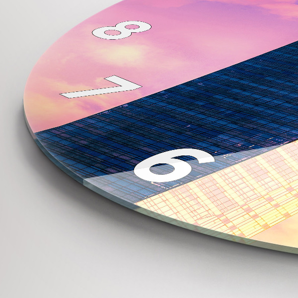 Zegar okrągły z nadrukiem Drapacz chmur w Warszawie