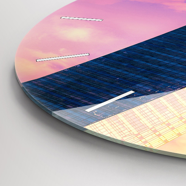 Zegar okrągły z nadrukiem Drapacz chmur w Warszawie