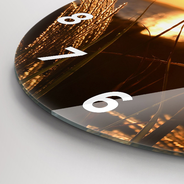 Zegar okrągły z nadrukiem Pszenica w złotym słońcu