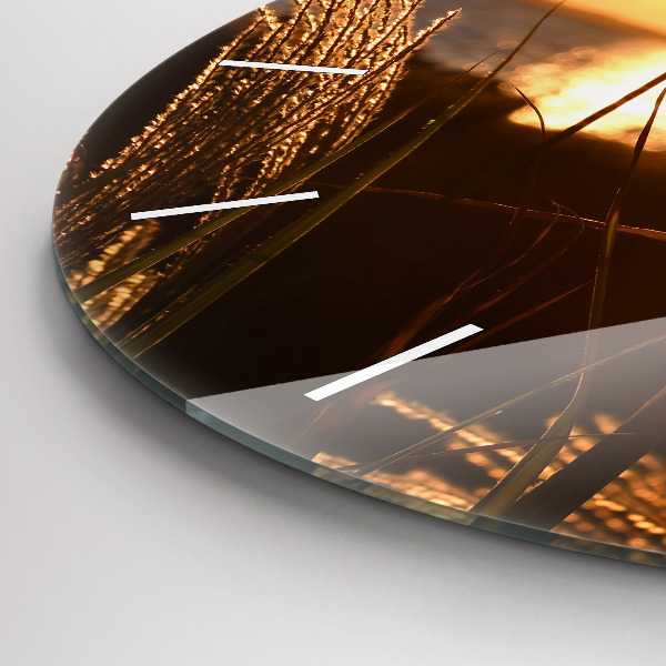 Zegar okrągły z nadrukiem Pszenica w złotym słońcu