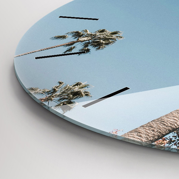 Zegar okrągły z nadrukiem Palmy w Los Angeles