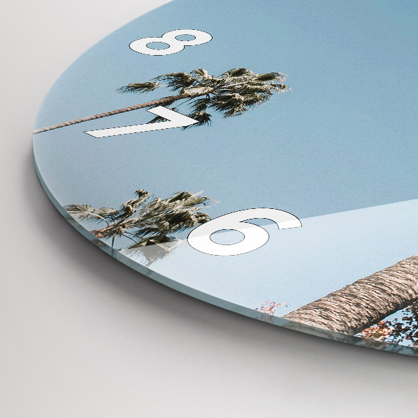 Zegar okrągły z nadrukiem Palmy w Los Angeles