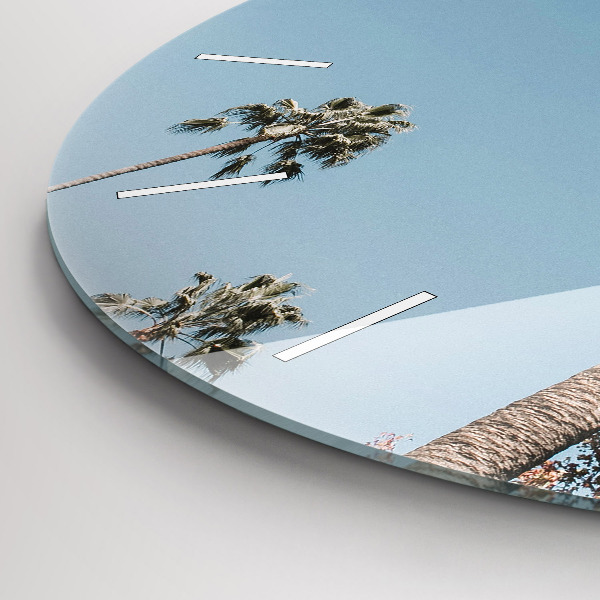 Zegar okrągły z nadrukiem Palmy w Los Angeles