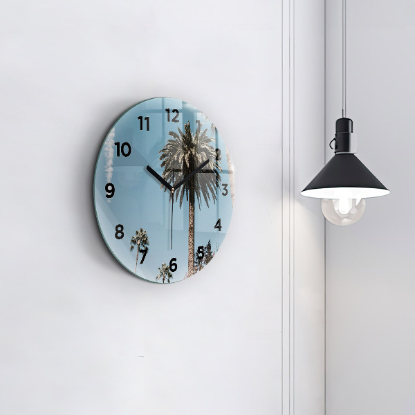 Zegar okrągły z nadrukiem Palmy w Los Angeles