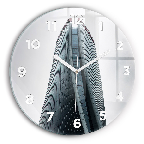 Zegar okrągły z nadrukiem Wieżowiec w Mediolanie