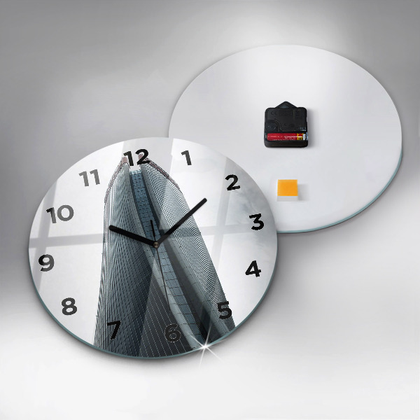 Zegar okrągły z nadrukiem Wieżowiec w Mediolanie