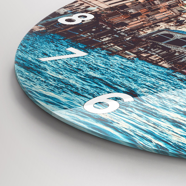 Zegar okrągły z nadrukiem Most Rialto w Wenecji