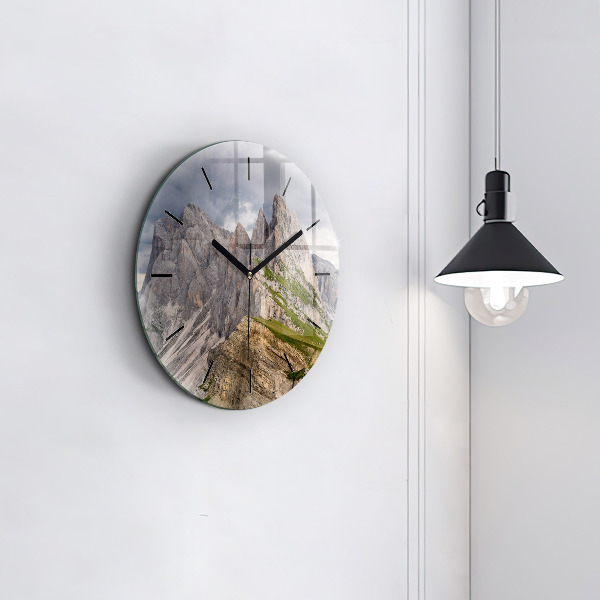 Zegar okrągły z nadrukiem Skaliste góry