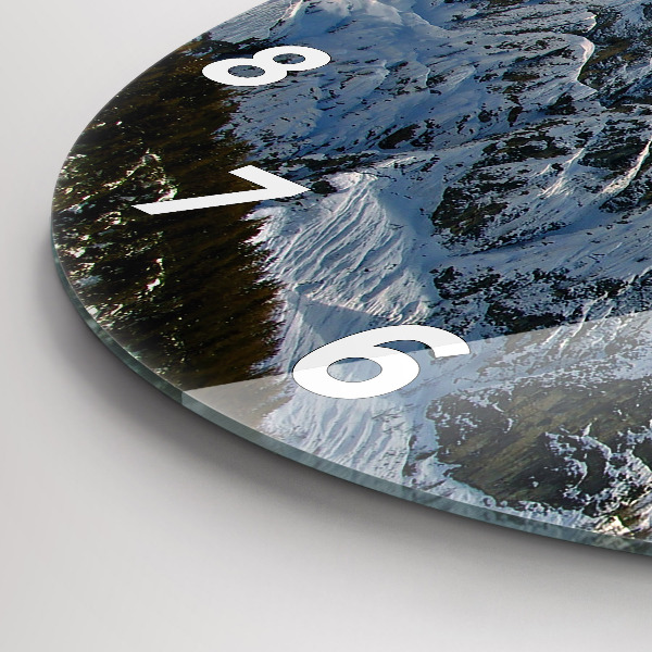 Zegar okrągły z nadrukiem Góry pod błękitnym niebem