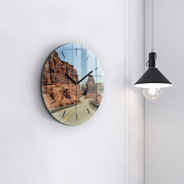 Zegar okrągły z nadrukiem Route 66 w USA