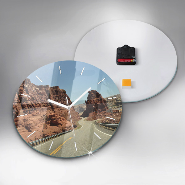 Zegar okrągły z nadrukiem Route 66 w USA