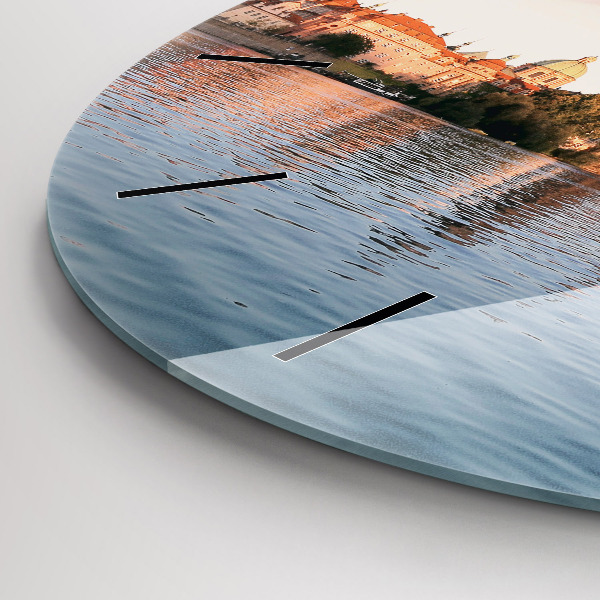 Zegar okrągły z nadrukiem Most Karola w Pradze