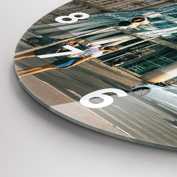 Zegar okrągły z nadrukiem Tańczący dom Praga