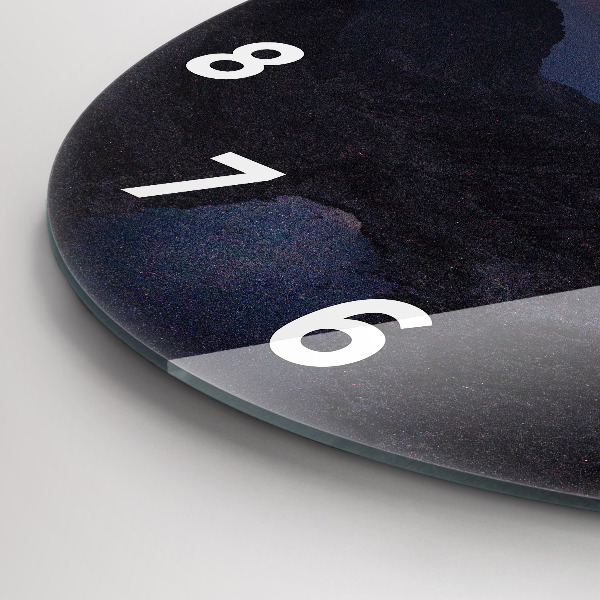 Zegar okrągły z nadrukiem Góry o zachodzie słońca