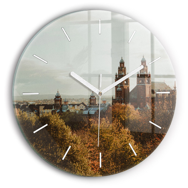 Zegar okrągły z nadrukiem Galeria sztuki w Glasgow